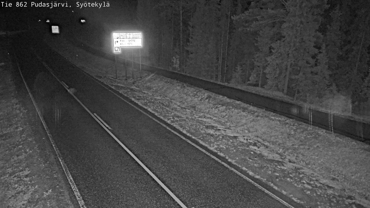 Weather Camera Image Road 862 Pudasjärvi, Syötekylä, Pudasjärvi, Pohjois-Pohjanmaa