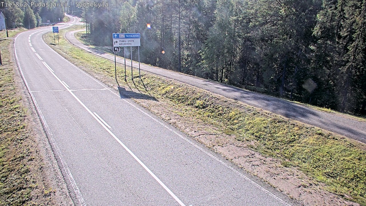 Weather Camera Image Road 862 Pudasjärvi, Syötekylä, Pudasjärvi, Pohjois-Pohjanmaa