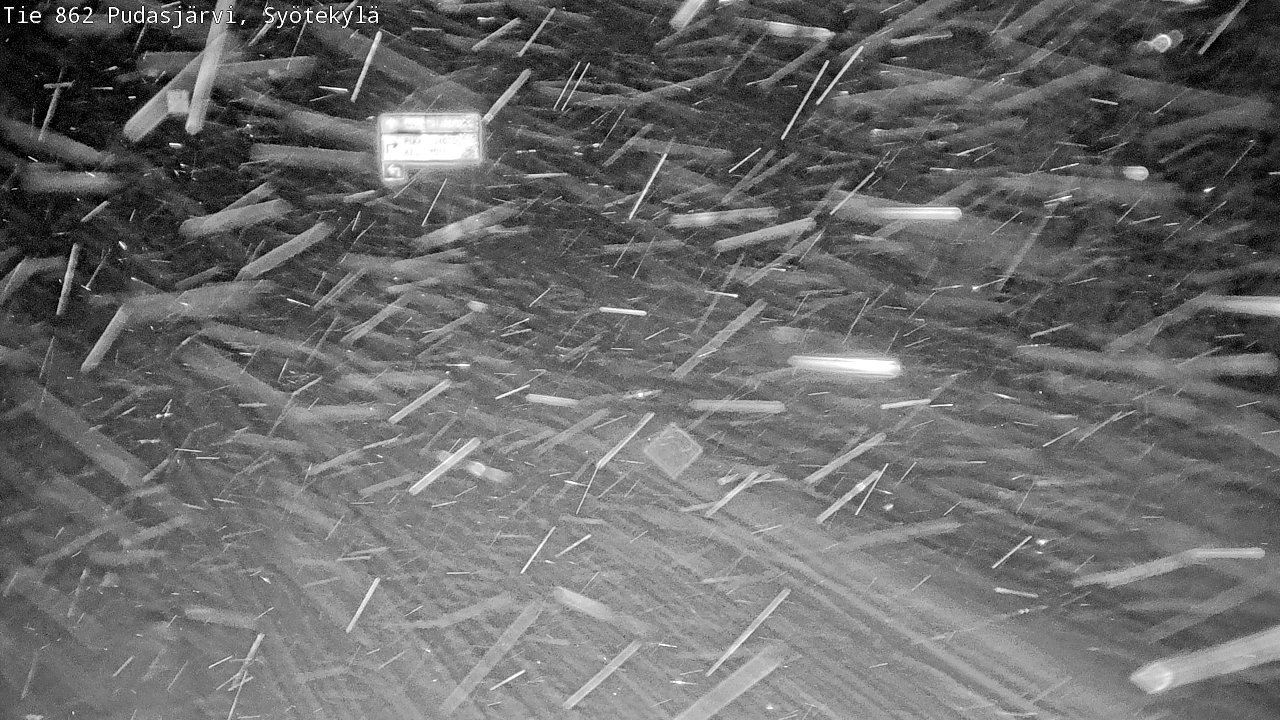 Weather Camera Image Road 862 Pudasjärvi, Syötekylä, Pudasjärvi, Pohjois-Pohjanmaa