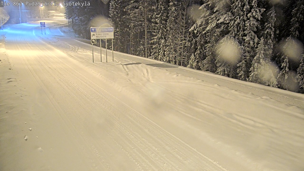 Weather Camera Image Road 862 Pudasjärvi, Syötekylä, Pudasjärvi, Pohjois-Pohjanmaa