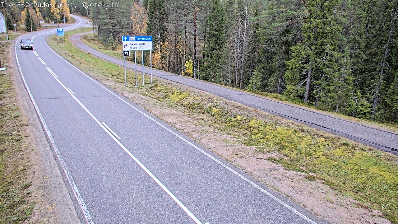Weather Camera Image Road 862 Pudasjärvi, Syötekylä, Pudasjärvi, Pohjois-Pohjanmaa
