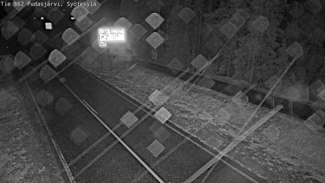 Weather Camera Image Road 862 Pudasjärvi, Syötekylä, Pudasjärvi, Pohjois-Pohjanmaa