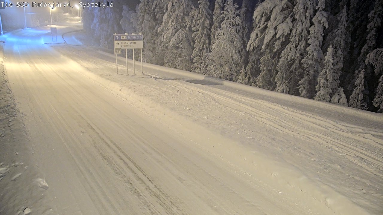 Weather Camera Image Road 862 Pudasjärvi, Syötekylä, Pudasjärvi, Pohjois-Pohjanmaa