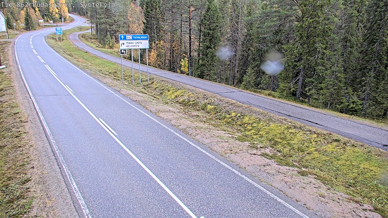 Weather Camera Image Road 862 Pudasjärvi, Syötekylä, Pudasjärvi, Pohjois-Pohjanmaa