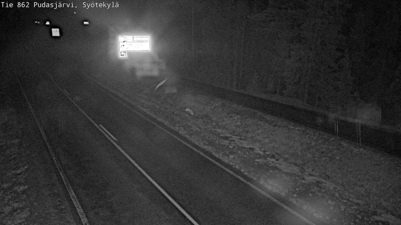 Weather Camera Image Road 862 Pudasjärvi, Syötekylä, Pudasjärvi, Pohjois-Pohjanmaa