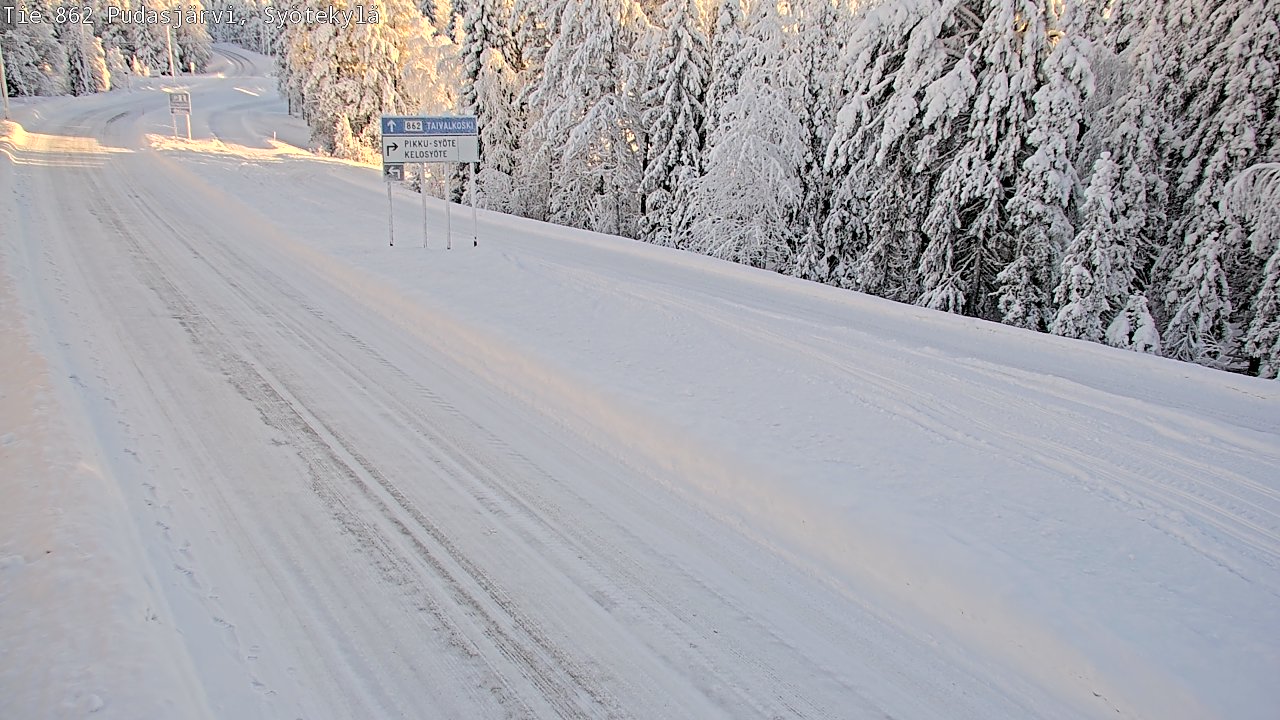 Weather Camera Image Road 862 Pudasjärvi, Syötekylä, Pudasjärvi, Pohjois-Pohjanmaa