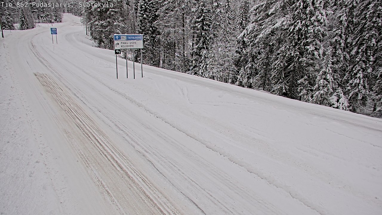 Weather Camera Image Road 862 Pudasjärvi, Syötekylä, Pudasjärvi, Pohjois-Pohjanmaa