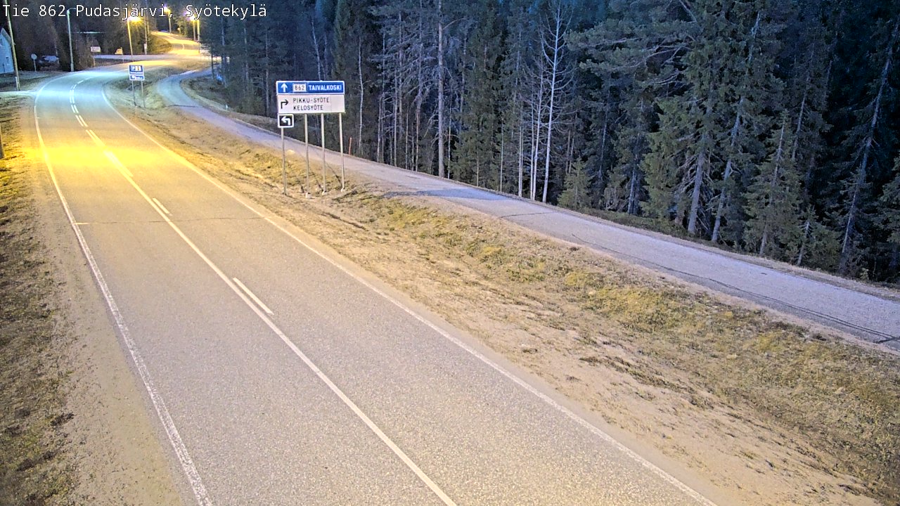 Weather Camera Image Väg 862 Pudasjärvi, Syötekylä, Pudasjärvi, Pohjois-Pohjanmaa