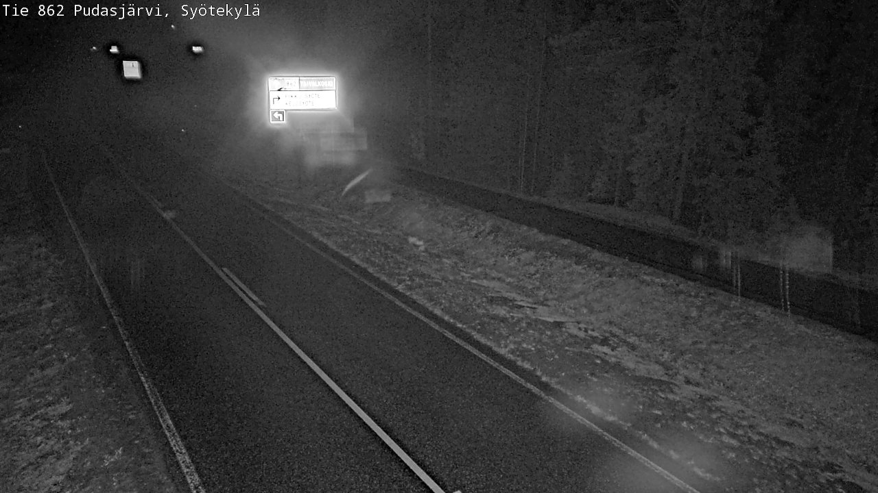 Weather Camera Image Road 862 Pudasjärvi, Syötekylä, Pudasjärvi, Pohjois-Pohjanmaa