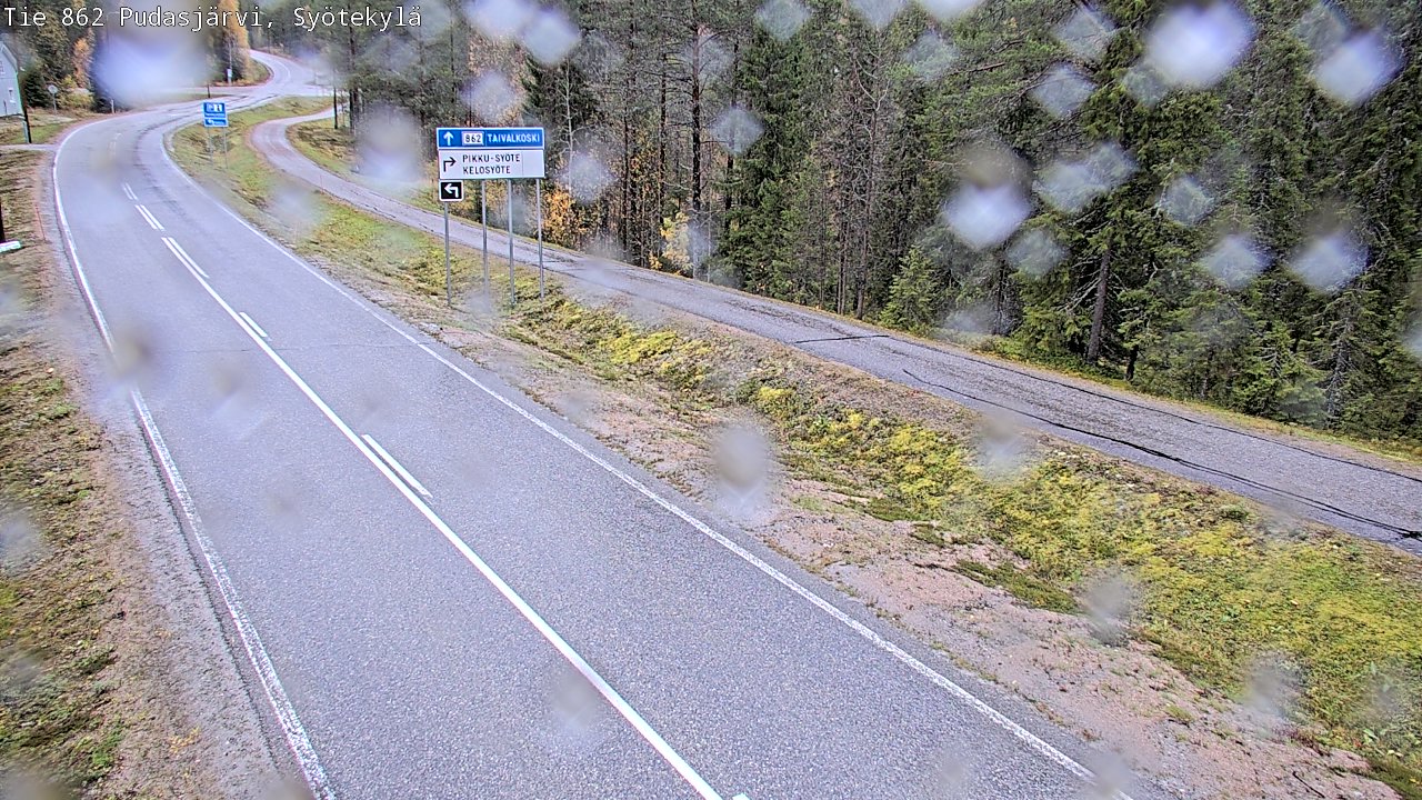 Weather Camera Image Road 862 Pudasjärvi, Syötekylä, Pudasjärvi, Pohjois-Pohjanmaa