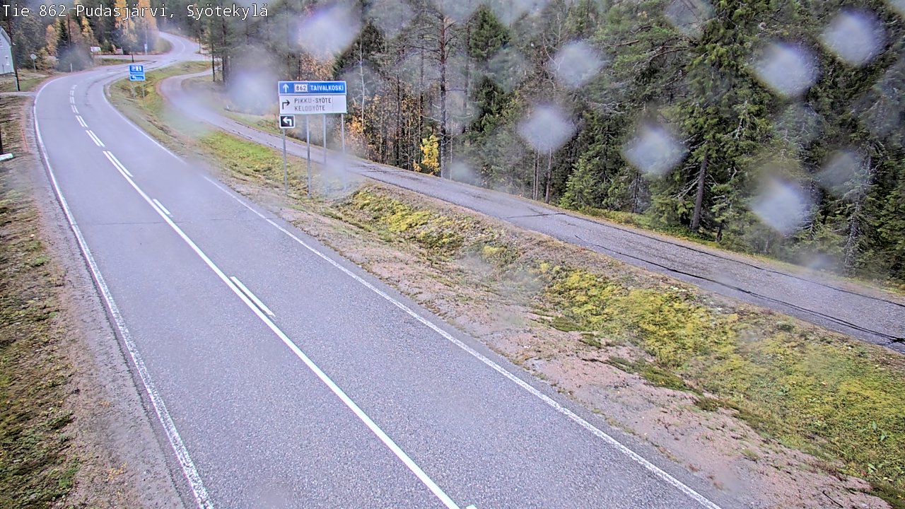 Weather Camera Image Road 862 Pudasjärvi, Syötekylä, Pudasjärvi, Pohjois-Pohjanmaa