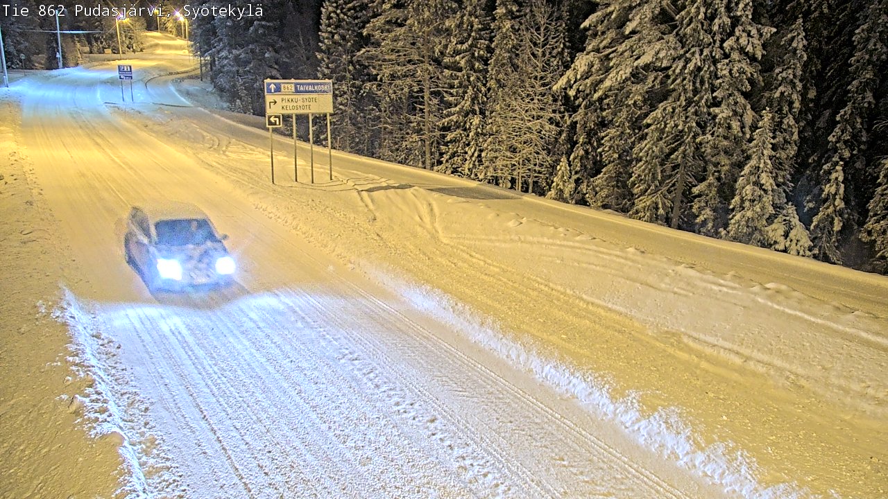 Weather Camera Image Road 862 Pudasjärvi, Syötekylä, Pudasjärvi, Pohjois-Pohjanmaa