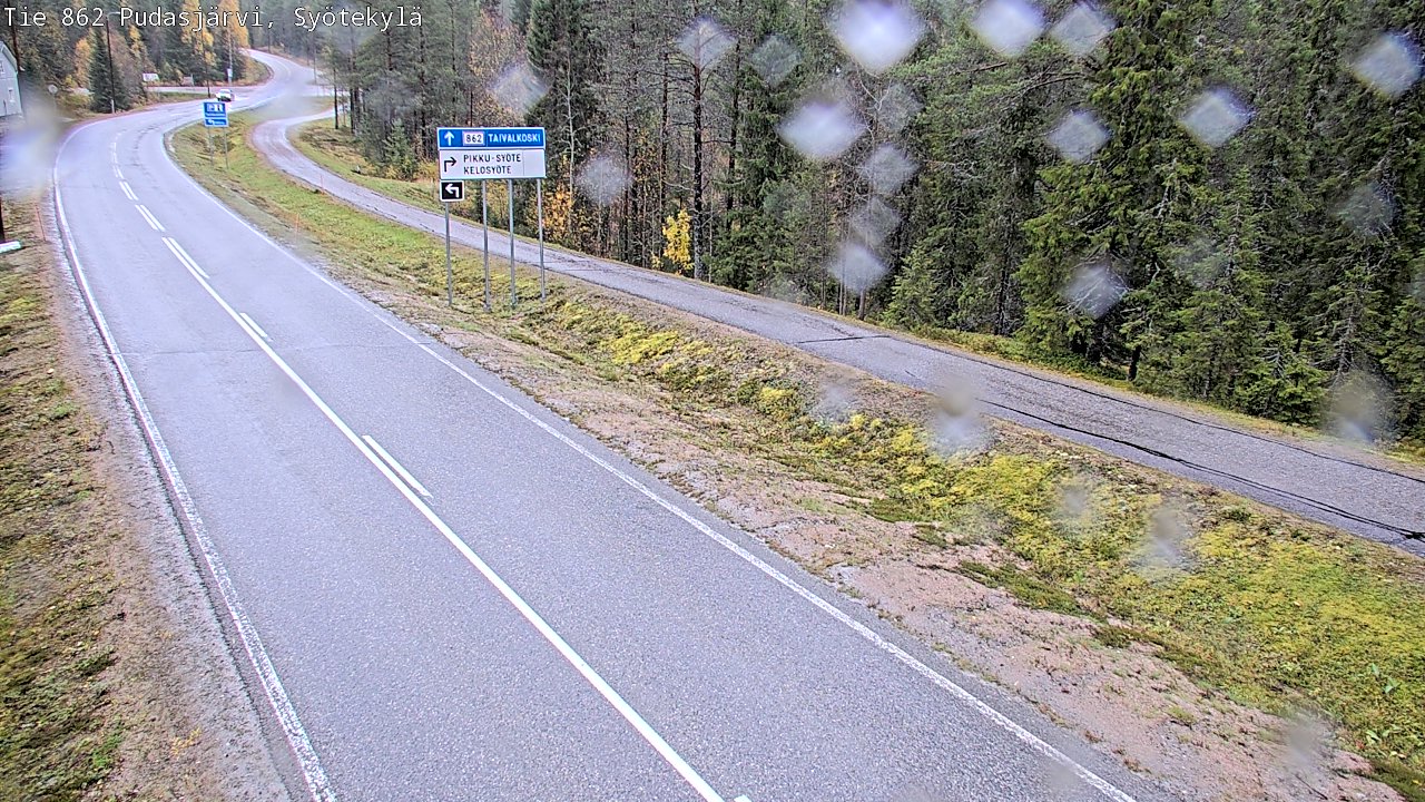 Weather Camera Image Väg 862 Pudasjärvi, Syötekylä, Pudasjärvi, Pohjois-Pohjanmaa