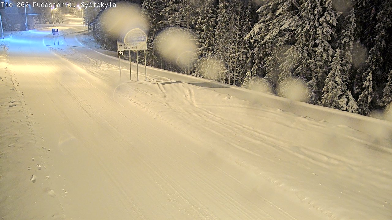 Weather Camera Image Road 862 Pudasjärvi, Syötekylä, Pudasjärvi, Pohjois-Pohjanmaa