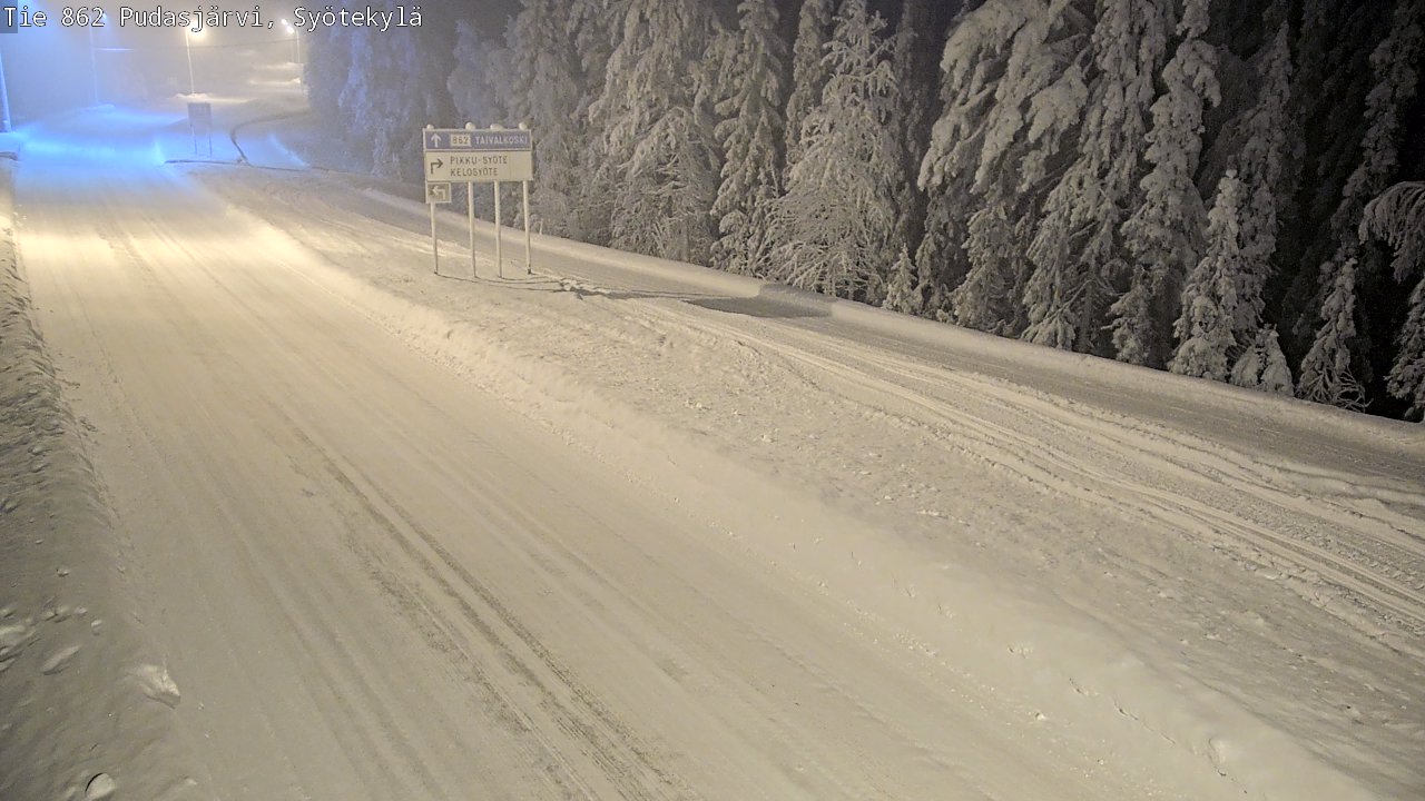 Weather Camera Image Road 862 Pudasjärvi, Syötekylä, Pudasjärvi, Pohjois-Pohjanmaa