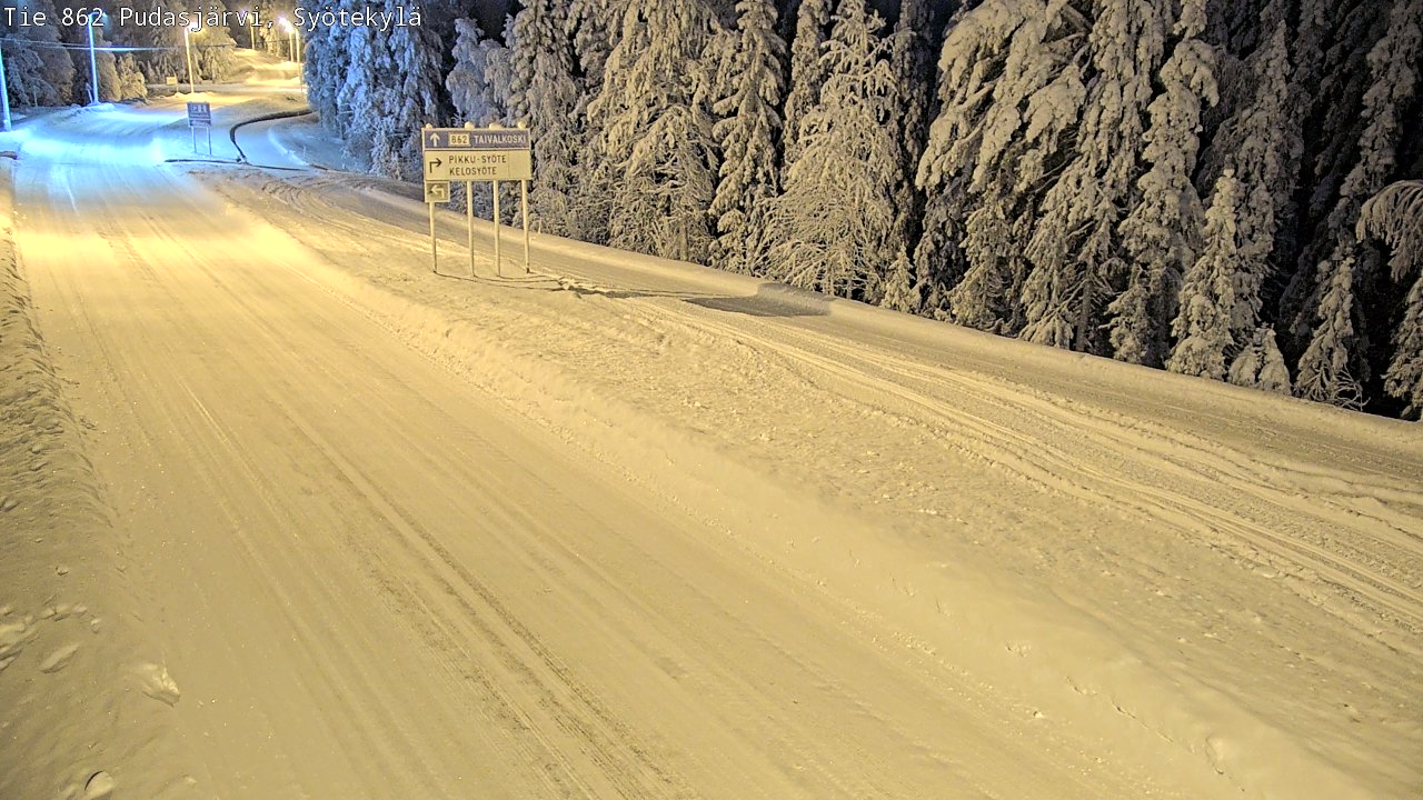 Weather Camera Image Road 862 Pudasjärvi, Syötekylä, Pudasjärvi, Pohjois-Pohjanmaa