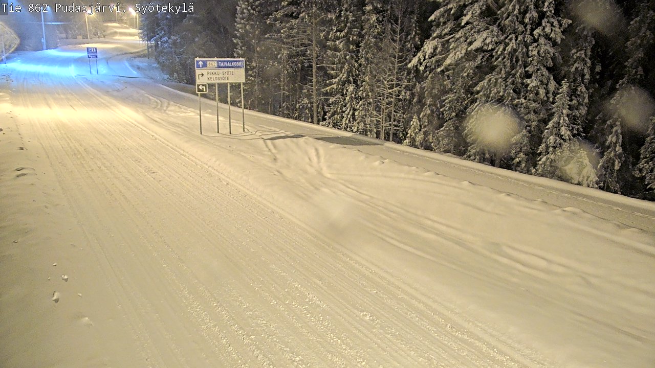 Weather Camera Image Road 862 Pudasjärvi, Syötekylä, Pudasjärvi, Pohjois-Pohjanmaa
