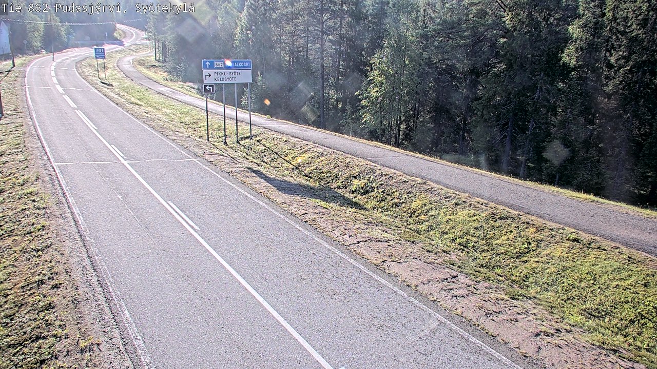 Weather Camera Image Road 862 Pudasjärvi, Syötekylä, Pudasjärvi, Pohjois-Pohjanmaa