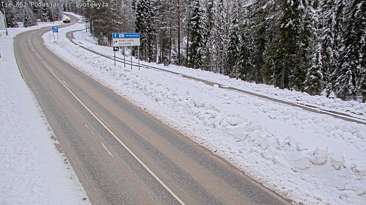 Weather Camera Image Road 862 Pudasjärvi, Syötekylä, Pudasjärvi, Pohjois-Pohjanmaa