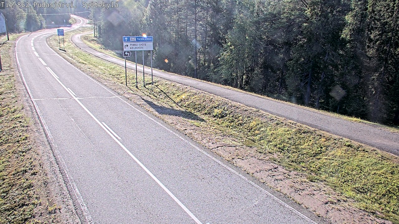 Weather Camera Image Road 862 Pudasjärvi, Syötekylä, Pudasjärvi, Pohjois-Pohjanmaa