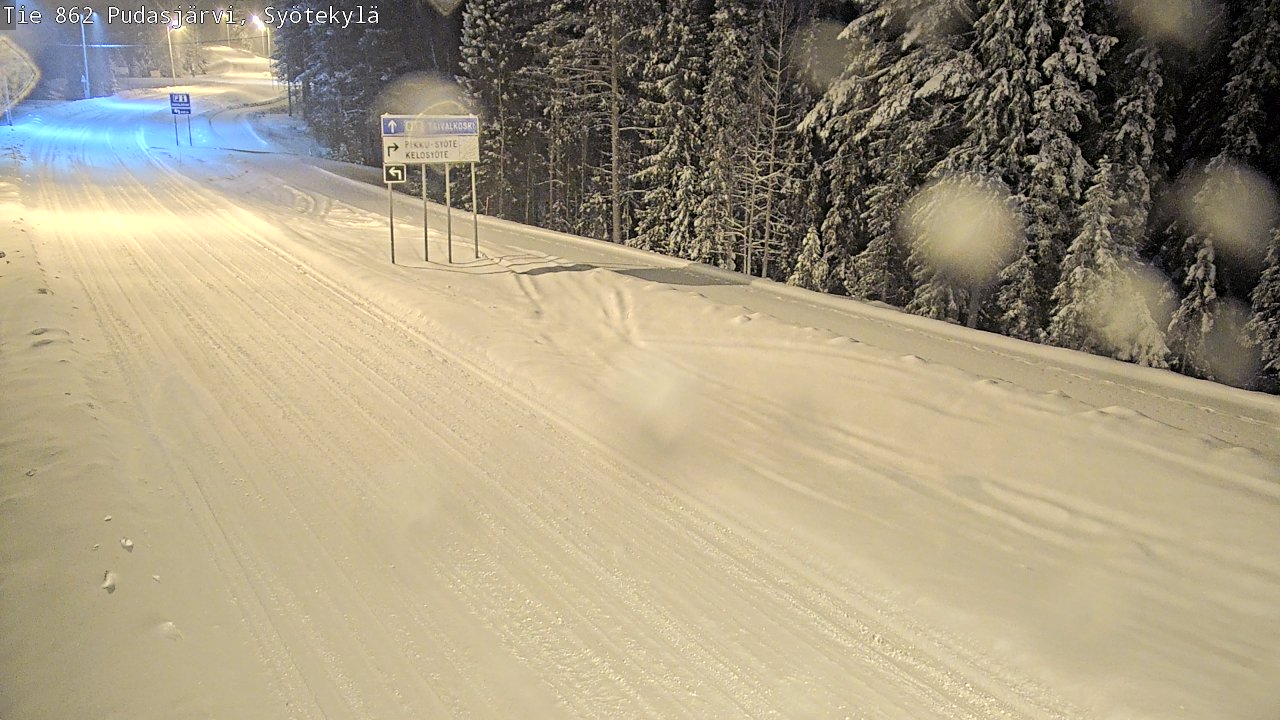 Weather Camera Image Road 862 Pudasjärvi, Syötekylä, Pudasjärvi, Pohjois-Pohjanmaa