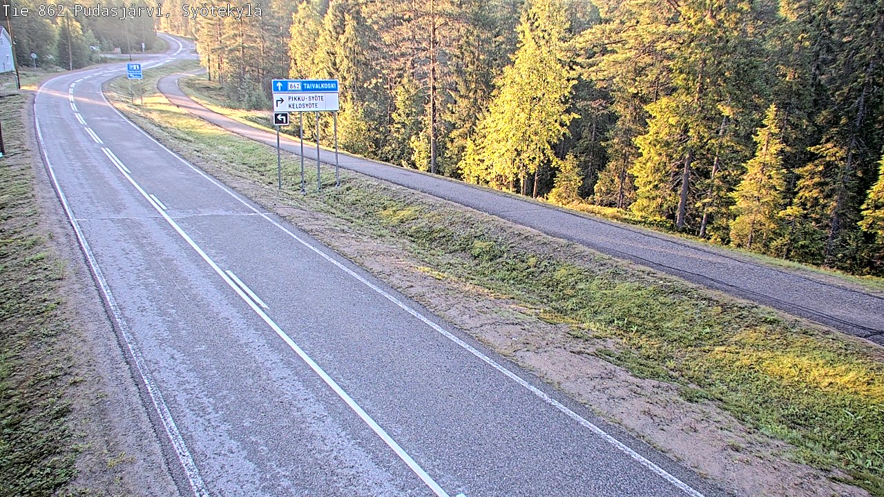 Weather Camera Image Road 862 Pudasjärvi, Syötekylä, Pudasjärvi, Pohjois-Pohjanmaa