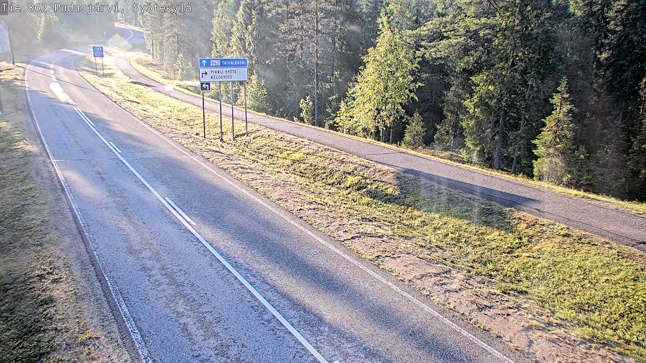 Weather Camera Image Road 862 Pudasjärvi, Syötekylä, Pudasjärvi, Pohjois-Pohjanmaa