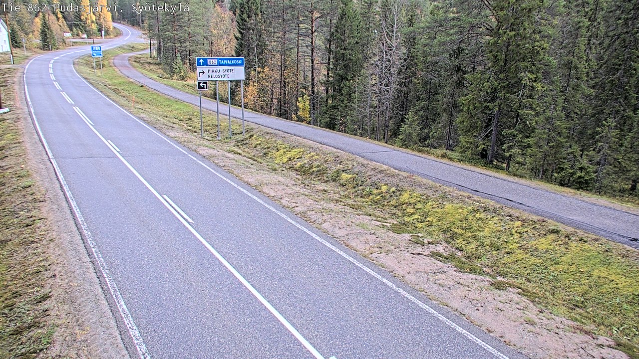 Weather Camera Image Road 862 Pudasjärvi, Syötekylä, Pudasjärvi, Pohjois-Pohjanmaa