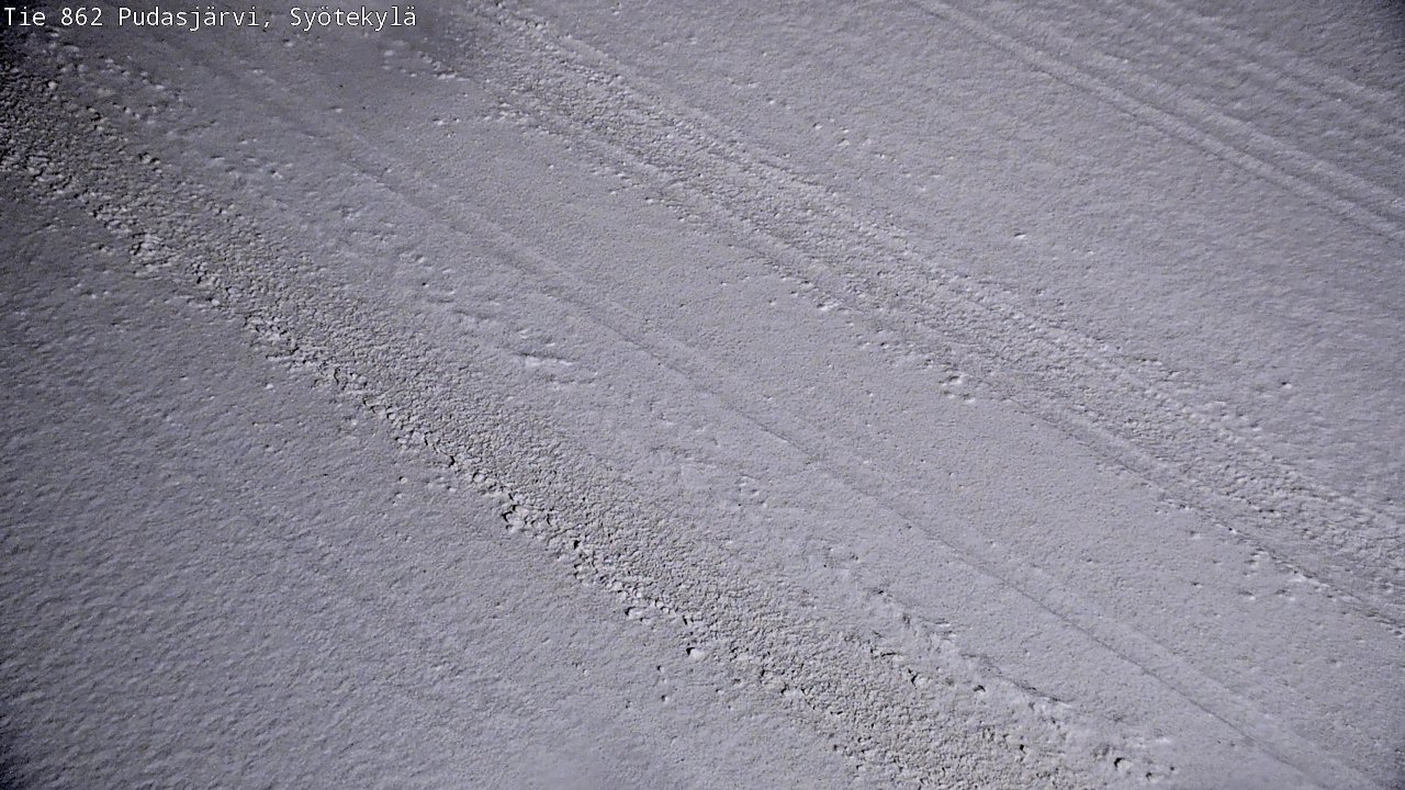 Weather Camera Image Väg 862 Pudasjärvi, Syötekylä, Pudasjärvi, Pohjois-Pohjanmaa