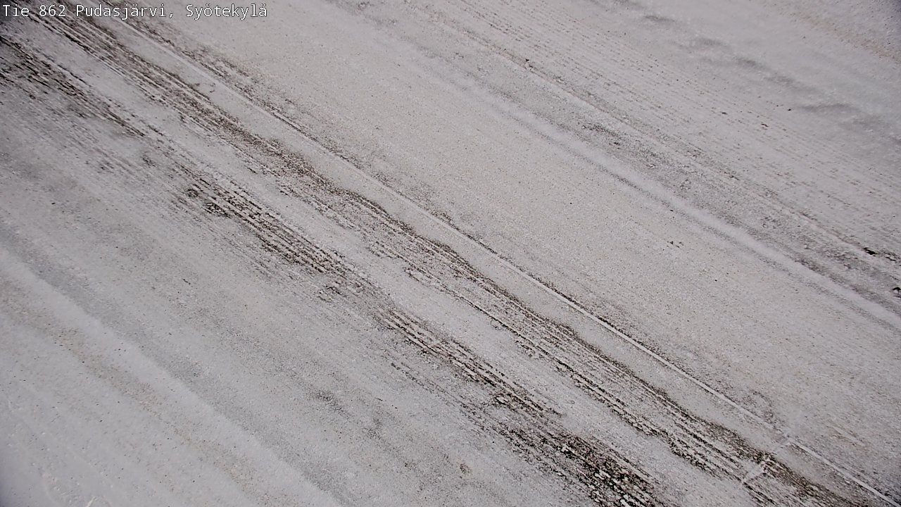Weather Camera Image Road 862 Pudasjärvi, Syötekylä, Pudasjärvi, Pohjois-Pohjanmaa