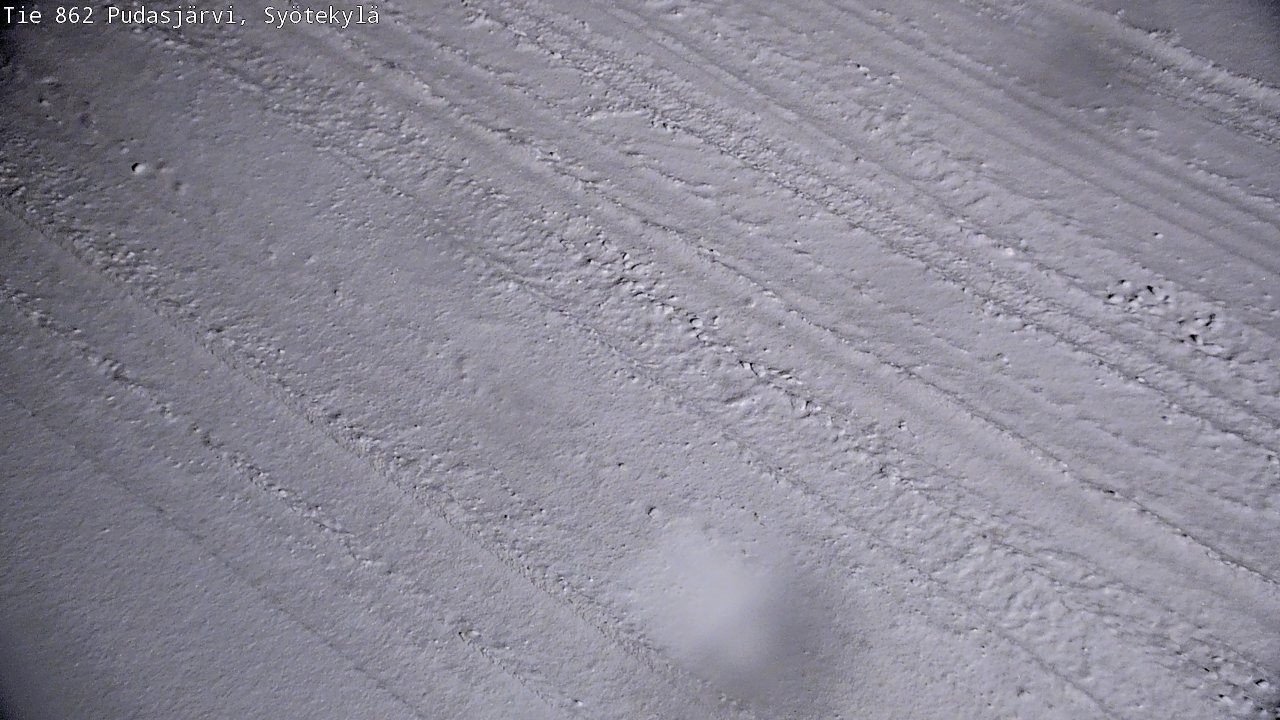 Weather Camera Image Väg 862 Pudasjärvi, Syötekylä, Pudasjärvi, Pohjois-Pohjanmaa