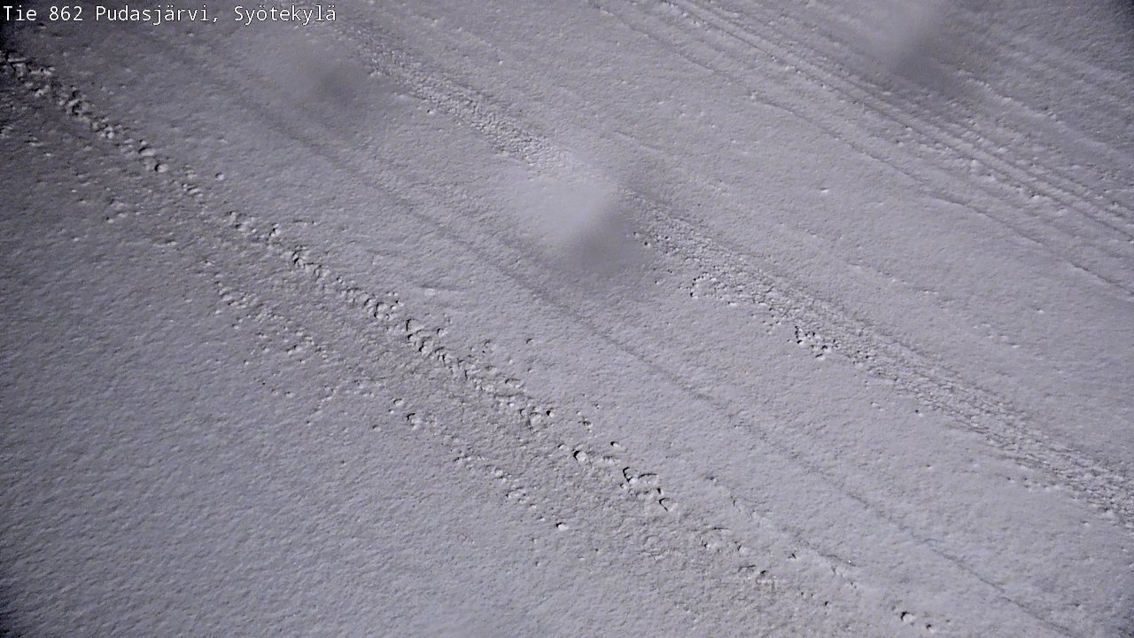 Weather Camera Image Väg 862 Pudasjärvi, Syötekylä, Pudasjärvi, Pohjois-Pohjanmaa