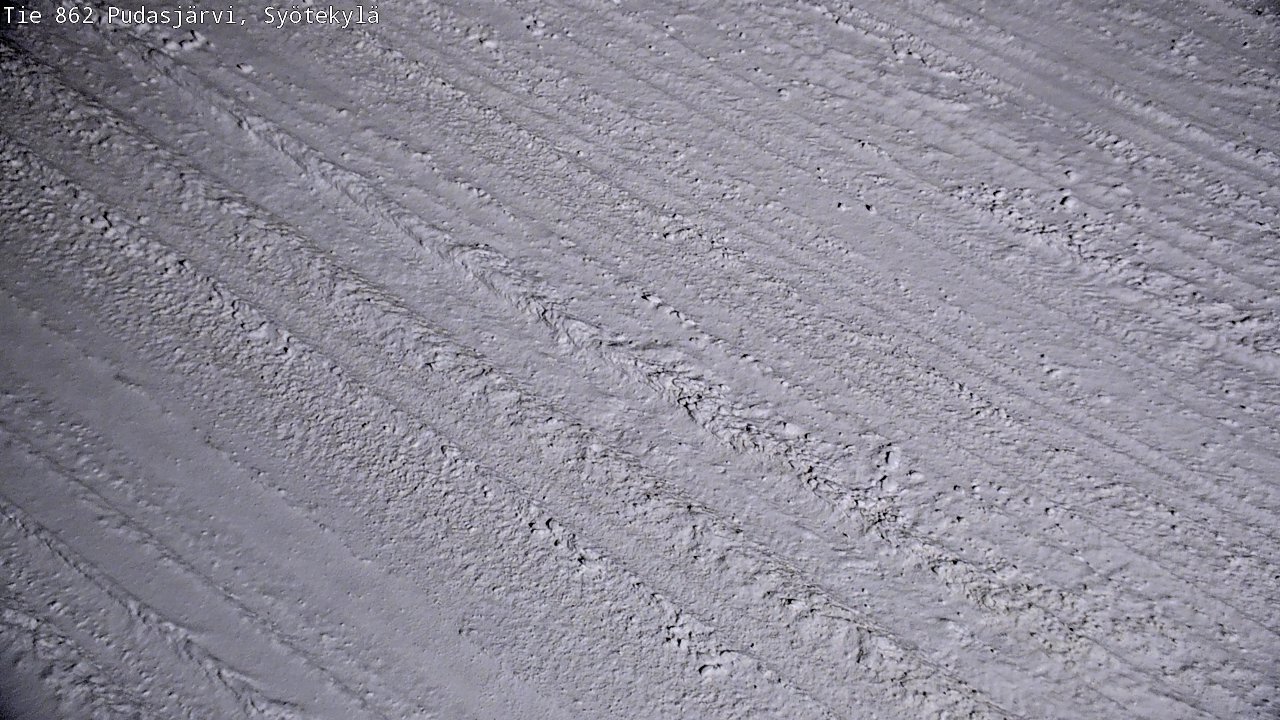 Weather Camera Image Väg 862 Pudasjärvi, Syötekylä, Pudasjärvi, Pohjois-Pohjanmaa