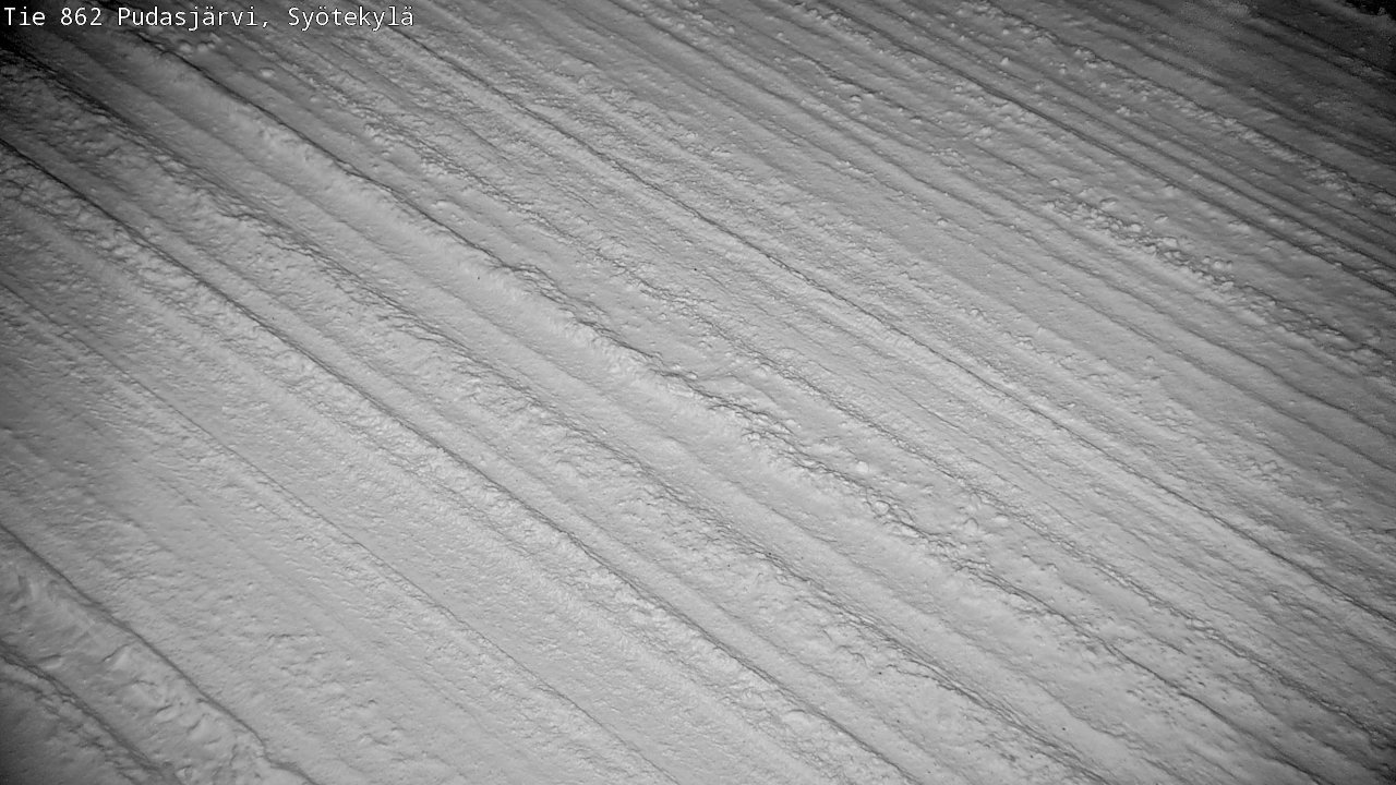 Weather Camera Image Väg 862 Pudasjärvi, Syötekylä, Pudasjärvi, Pohjois-Pohjanmaa