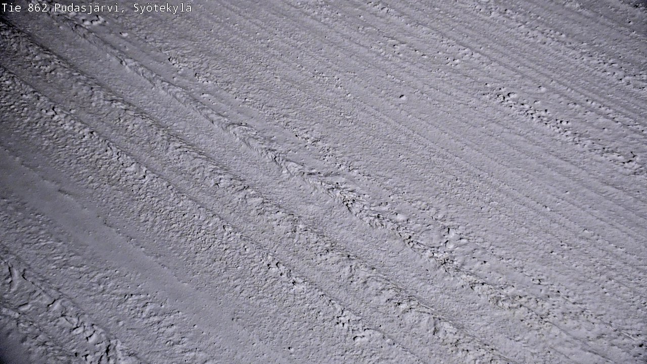 Weather Camera Image Väg 862 Pudasjärvi, Syötekylä, Pudasjärvi, Pohjois-Pohjanmaa
