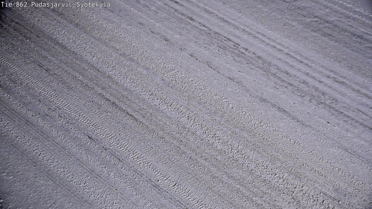 Weather Camera Image Väg 862 Pudasjärvi, Syötekylä, Pudasjärvi, Pohjois-Pohjanmaa