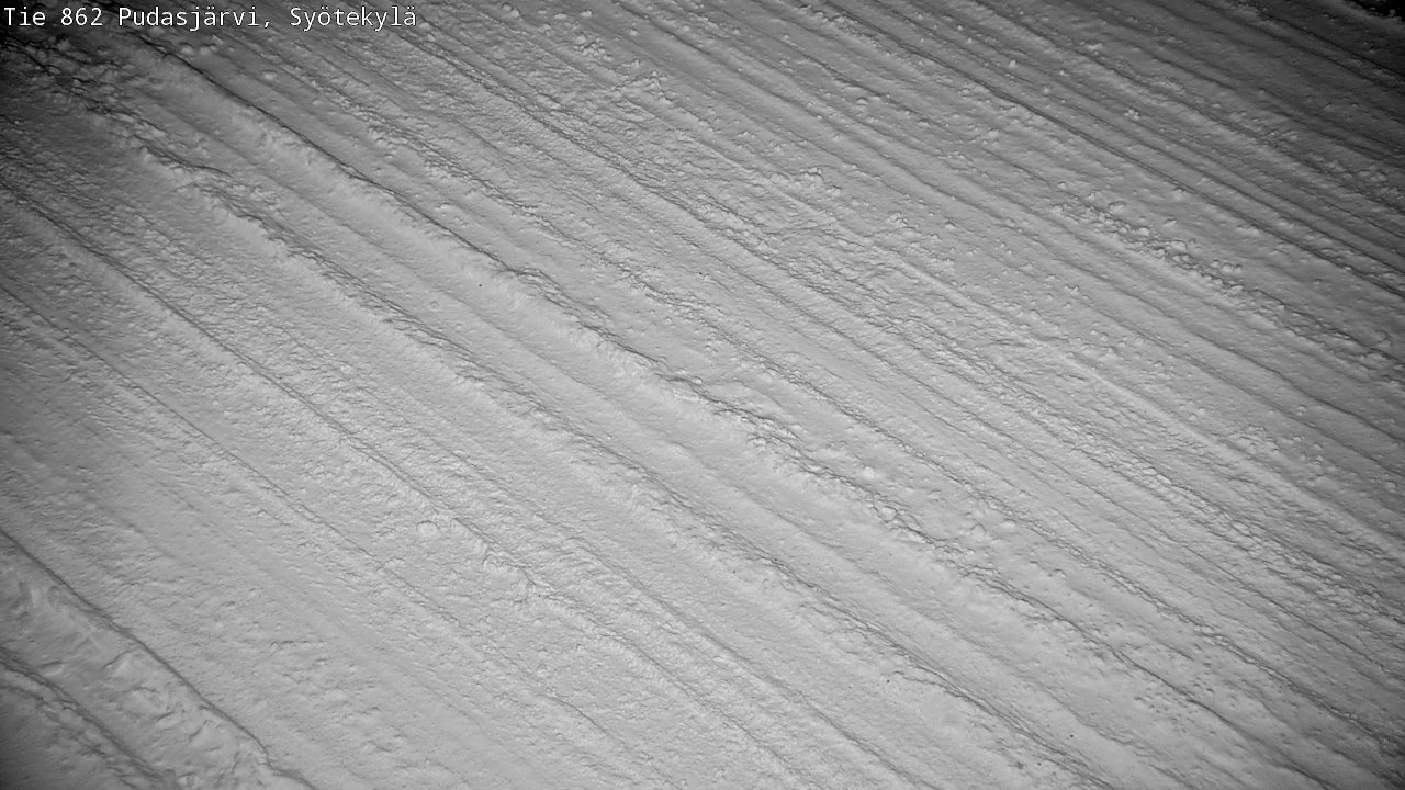 Weather Camera Image Väg 862 Pudasjärvi, Syötekylä, Pudasjärvi, Pohjois-Pohjanmaa