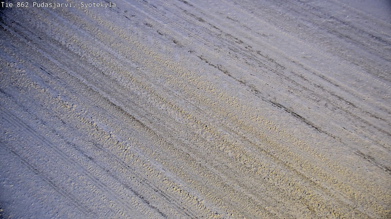 Weather Camera Image Väg 862 Pudasjärvi, Syötekylä, Pudasjärvi, Pohjois-Pohjanmaa