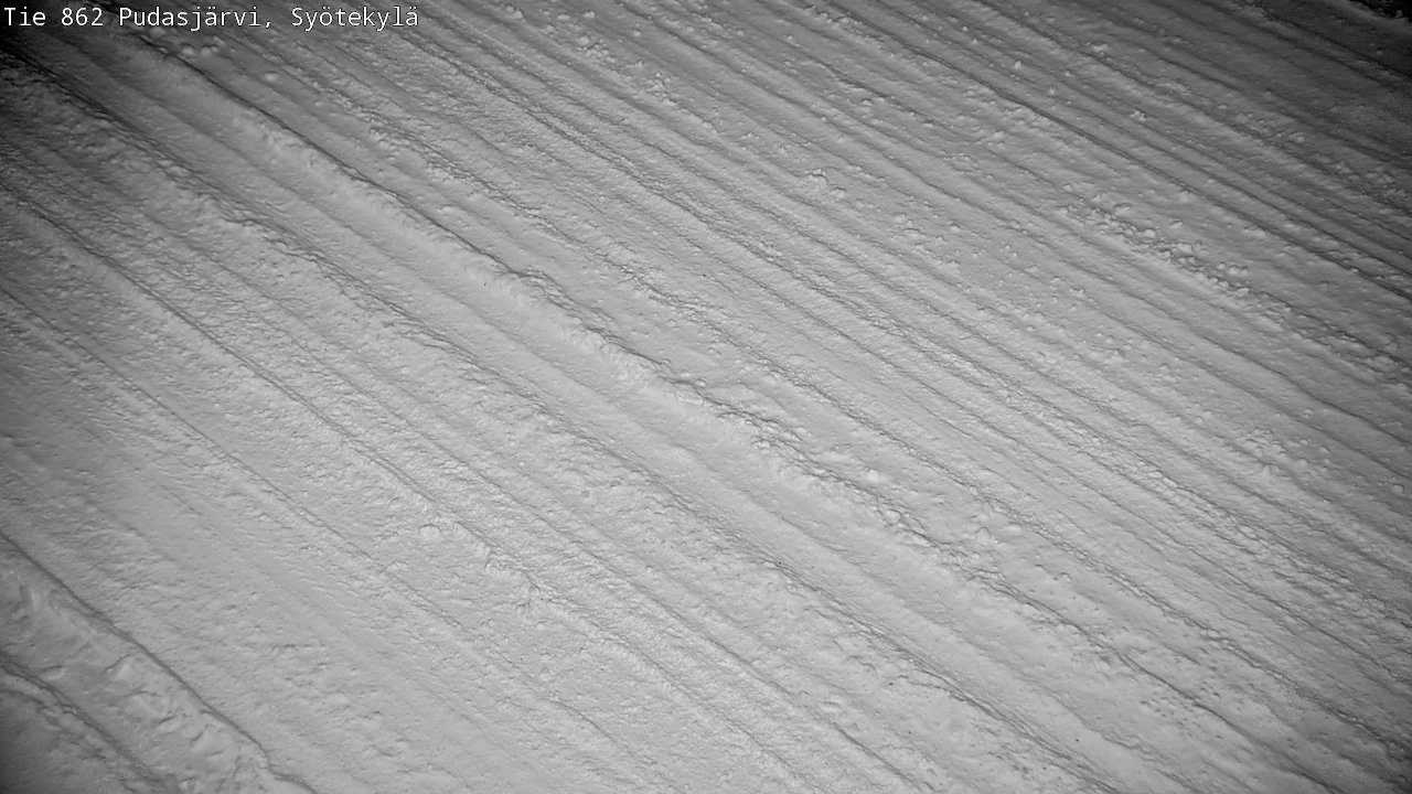 Weather Camera Image Väg 862 Pudasjärvi, Syötekylä, Pudasjärvi, Pohjois-Pohjanmaa