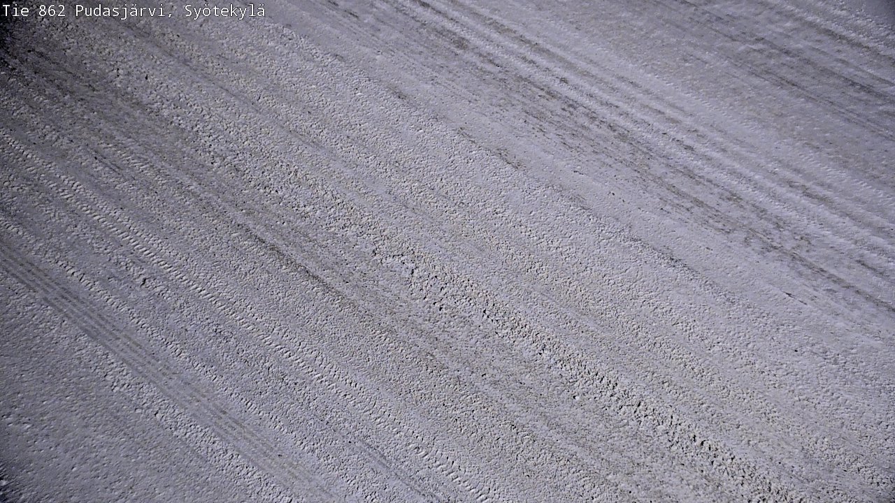 Weather Camera Image Väg 862 Pudasjärvi, Syötekylä, Pudasjärvi, Pohjois-Pohjanmaa