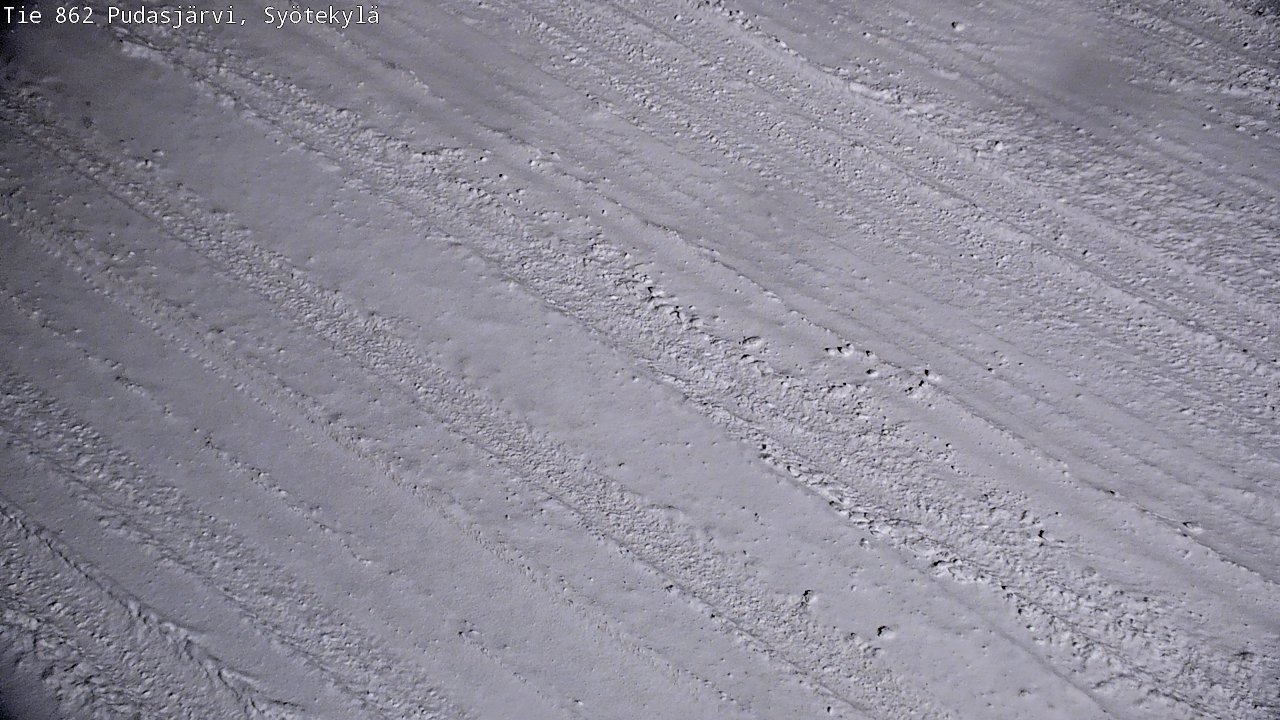 Weather Camera Image Väg 862 Pudasjärvi, Syötekylä, Pudasjärvi, Pohjois-Pohjanmaa
