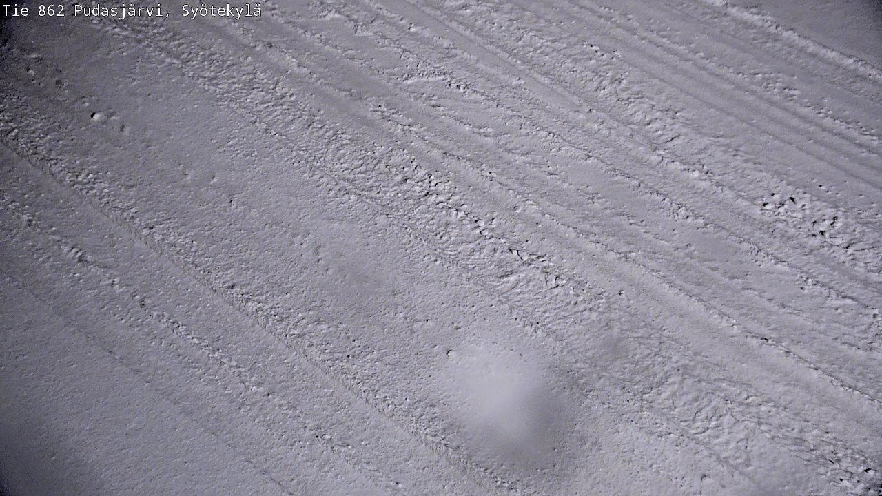 Weather Camera Image Väg 862 Pudasjärvi, Syötekylä, Pudasjärvi, Pohjois-Pohjanmaa