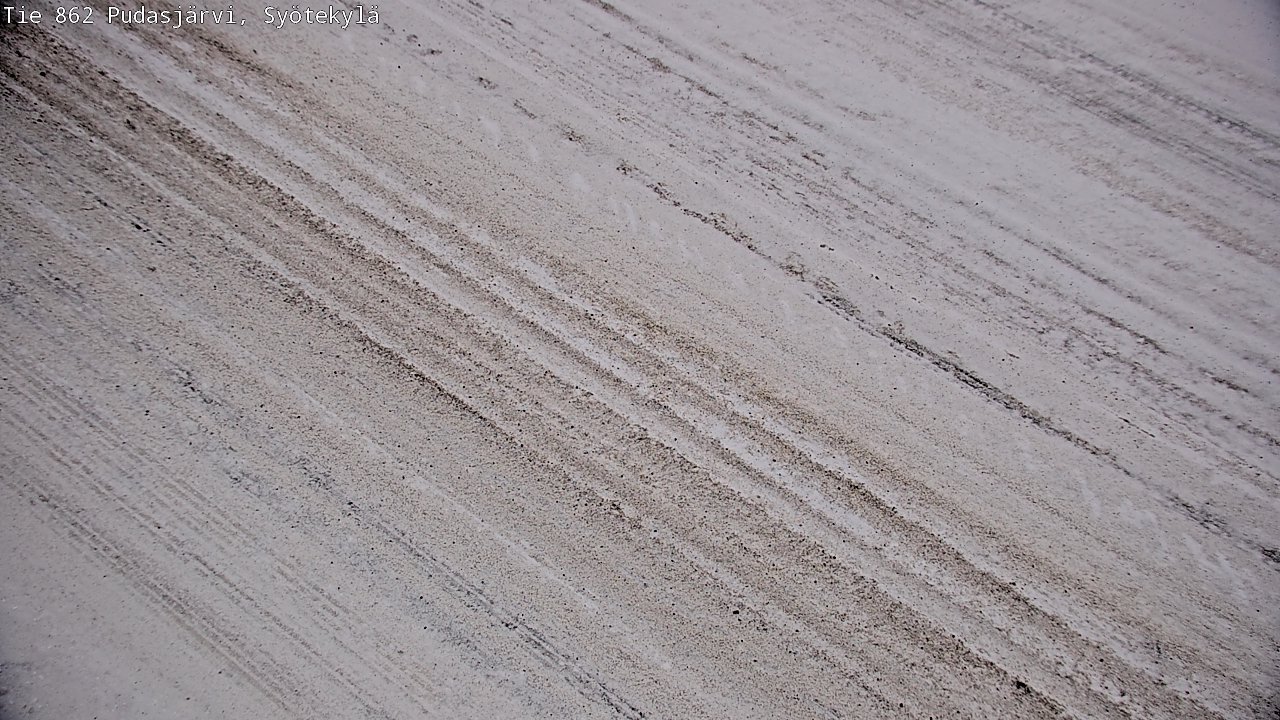 Weather Camera Image Väg 862 Pudasjärvi, Syötekylä, Pudasjärvi, Pohjois-Pohjanmaa