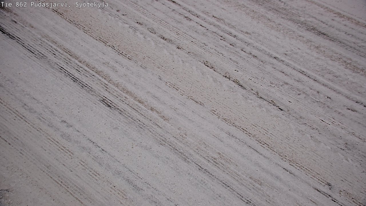 Weather Camera Image Väg 862 Pudasjärvi, Syötekylä, Pudasjärvi, Pohjois-Pohjanmaa