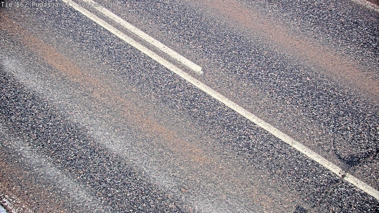 Weather Camera Image Road 862 Pudasjärvi, Syötekylä, Pudasjärvi, Pohjois-Pohjanmaa
