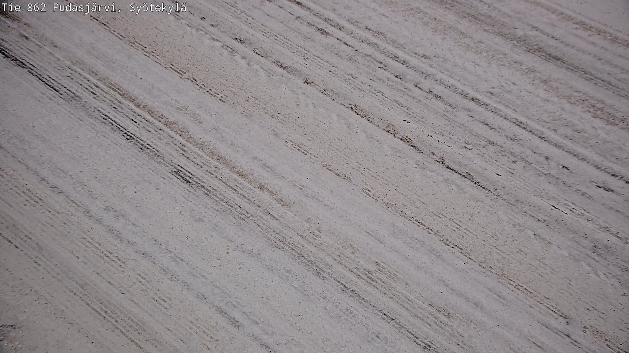 Weather Camera Image Väg 862 Pudasjärvi, Syötekylä, Pudasjärvi, Pohjois-Pohjanmaa