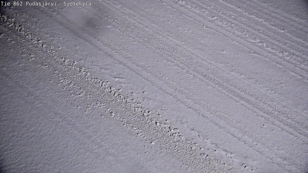 Weather Camera Image Väg 862 Pudasjärvi, Syötekylä, Pudasjärvi, Pohjois-Pohjanmaa