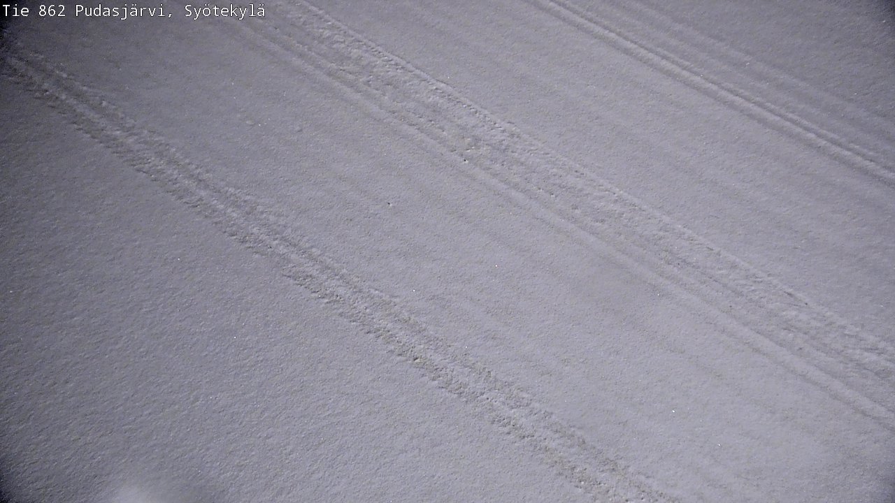 Weather Camera Image Väg 862 Pudasjärvi, Syötekylä, Pudasjärvi, Pohjois-Pohjanmaa