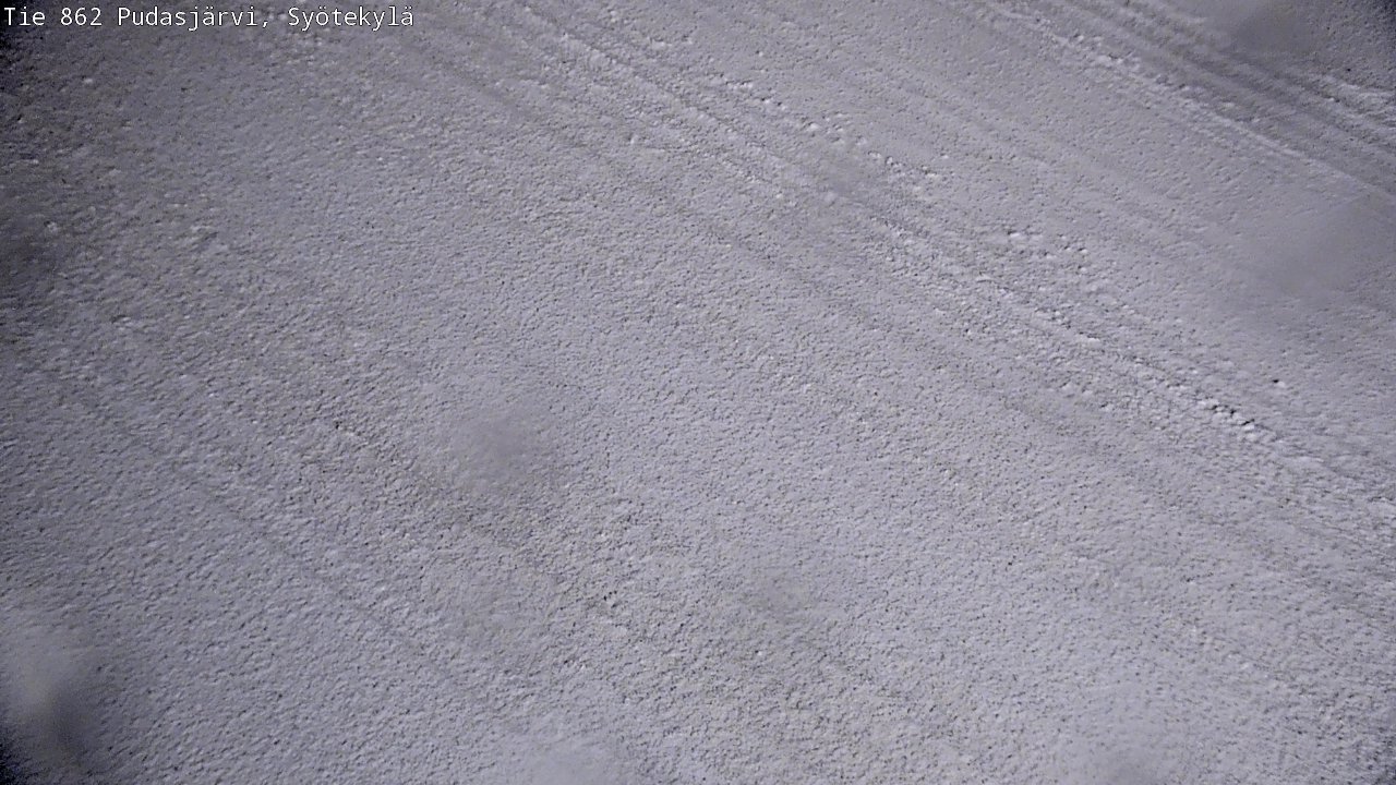 Weather Camera Image Väg 862 Pudasjärvi, Syötekylä, Pudasjärvi, Pohjois-Pohjanmaa
