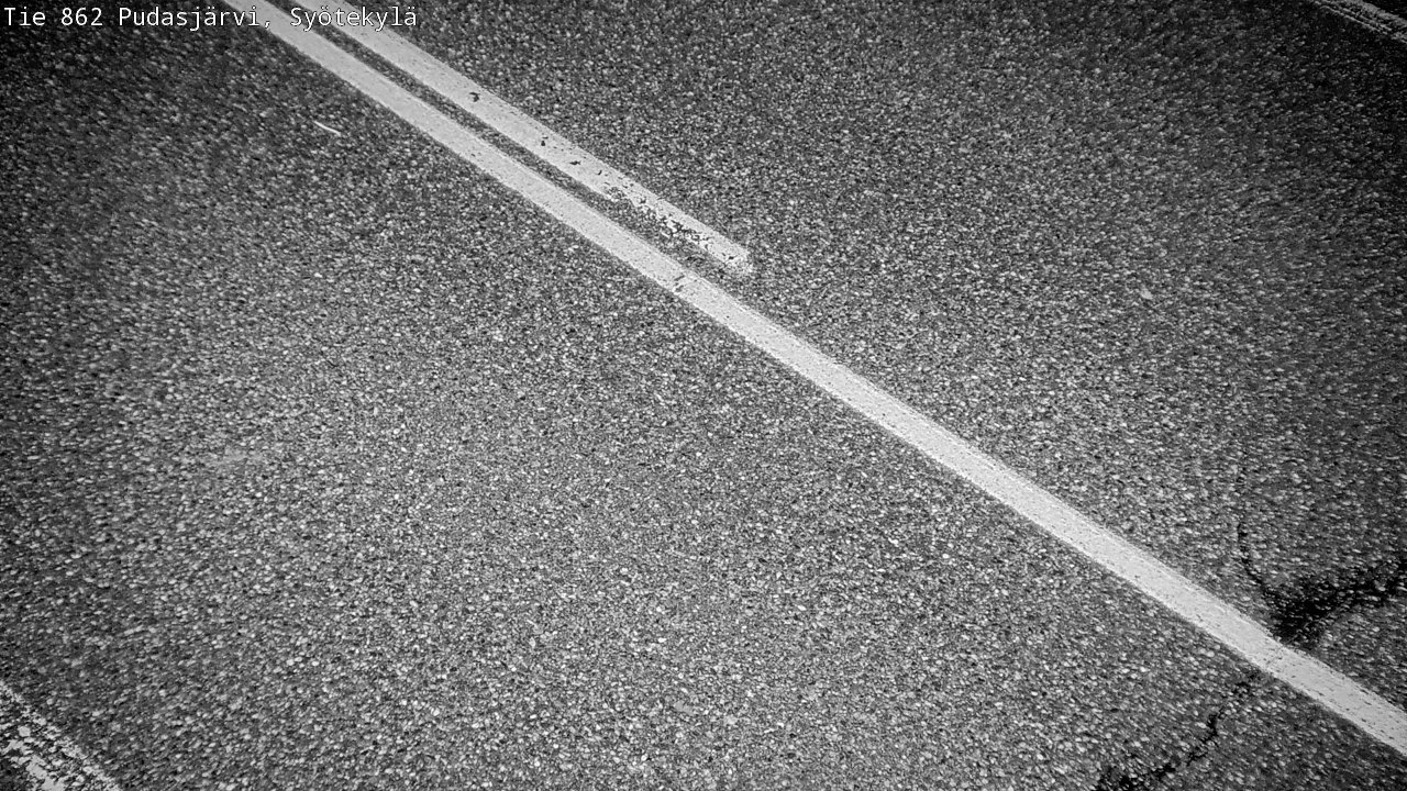 Weather Camera Image Road 862 Pudasjärvi, Syötekylä, Pudasjärvi, Pohjois-Pohjanmaa